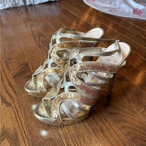 Guess Elegant Gold Strappy Heels